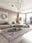 Serapi Forest washable area rug in a styled room, rectangular, low-pile cotton blend