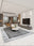 Stonewash washable area rug in a styled room, rectangular, low-pile cotton blend