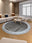 Stonewash round washable area rug, machine washable low-pile cotton blend