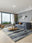 Storm Horizon washable area rug in a styled room, rectangular, low-pile cotton blend