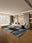Storm Horizon rectangular washable rug styled in a modern living space