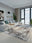 Umber Storm washable area rug in a styled room, rectangular, low-pile cotton blend