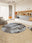Umber Storm round washable area rug, machine washable low-pile cotton blend